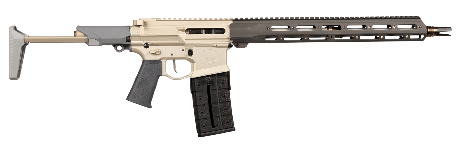 Q LLC Honey Badger *CA Compliant 5.56 NATO 16" Clear Anodized Cerakote Aluminum Receiver w/Picatinny Rail, M-LOK Handguard, Black Polymer Stock, Black Polymer Grip