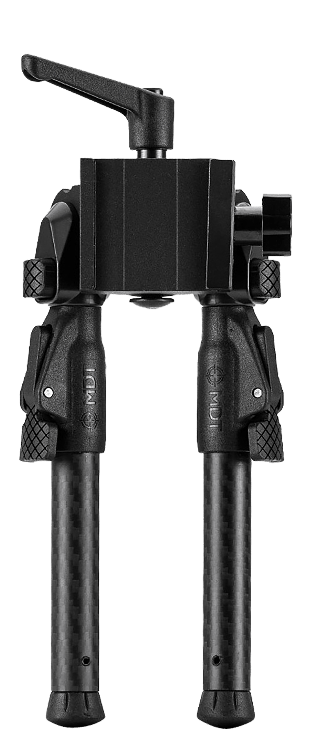 Mdt Sporting Goods Inc 105561BLK GRND-POD  Black 4.50"-9" Carbon Fiber/Aluminum, Adj. Throw Lever, 4 Leg Postitions, Fits ARCA Rail & RRS Dovetail