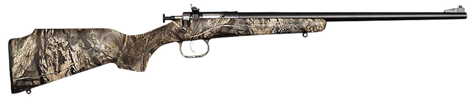 Crickett KSA2284 Youth  22 WMR 1rd 16.12" Blued Barrel/Receiver, Fixed Front/Adjustable Rear Peep Sights, Mossy Oak Break-Up Synthetic Stock w/11.5" LOP, Rebounding Firing Pin Safety