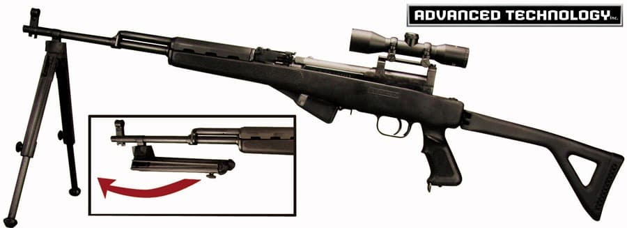 ADV TECH BIPOD FOR SKS FEATHERWEIGHT BLACK NYLON