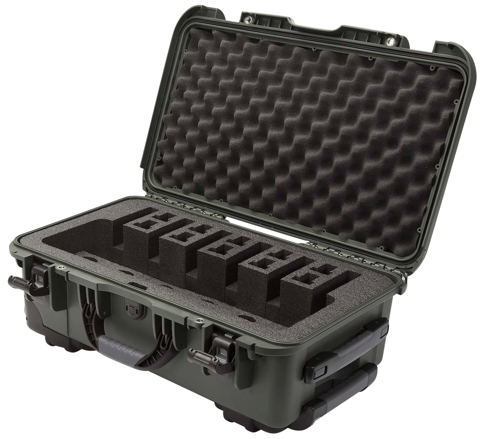 Nanuk 9356UP6 935 6 Up Pistol Case Olive Polymer w/ Closed-Cell Foam Padding 22" L x 14" W x 9" H Interior Dimensions
