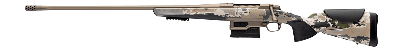 Browning 036127227 X-Bolt 2 Speed LR Full Size 7mm Rem Mag 5+1 26" Smoked Bronze Cerakote Fluted & Steel Drilled & Tapped Receiver, Picatinny Rail Forend, Ovix Camo w/Black Overmold Adj Comb & LOP Syn