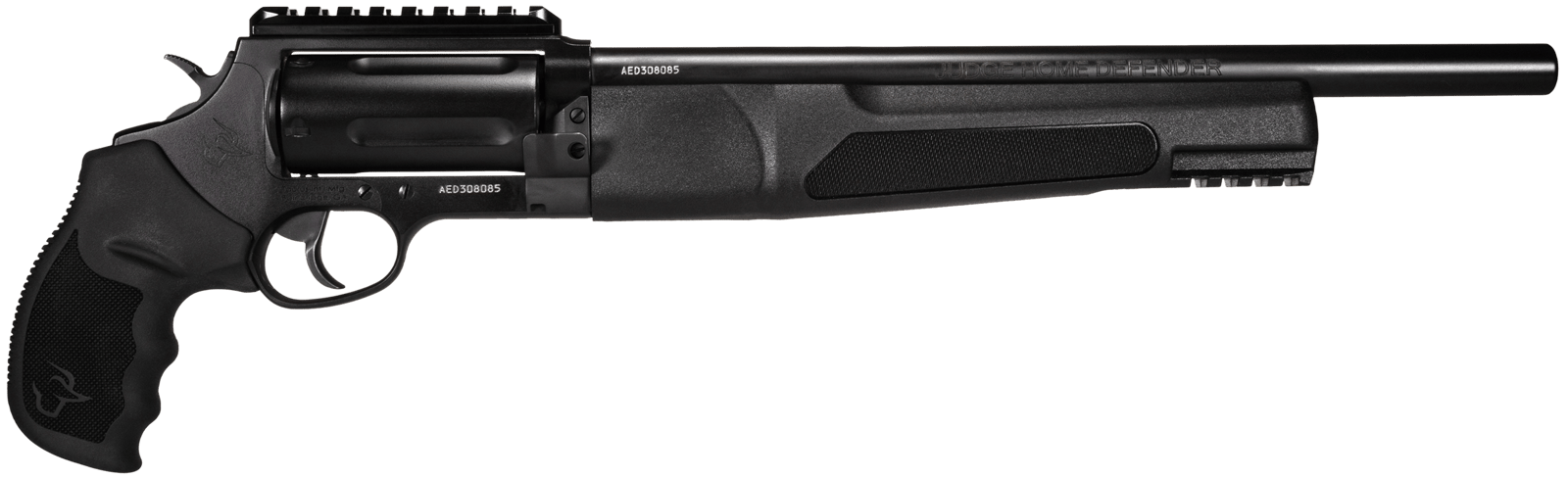 Taurus 2JHD441013MAG Judge Home Defender Medium Frame 45 Colt (LC)/410 Mag 5rd, 13" Matte Black Steel Barrel, Cylinder & Frame w/Picatinny Rail, Black Rubber Grip, Exposed Hammer