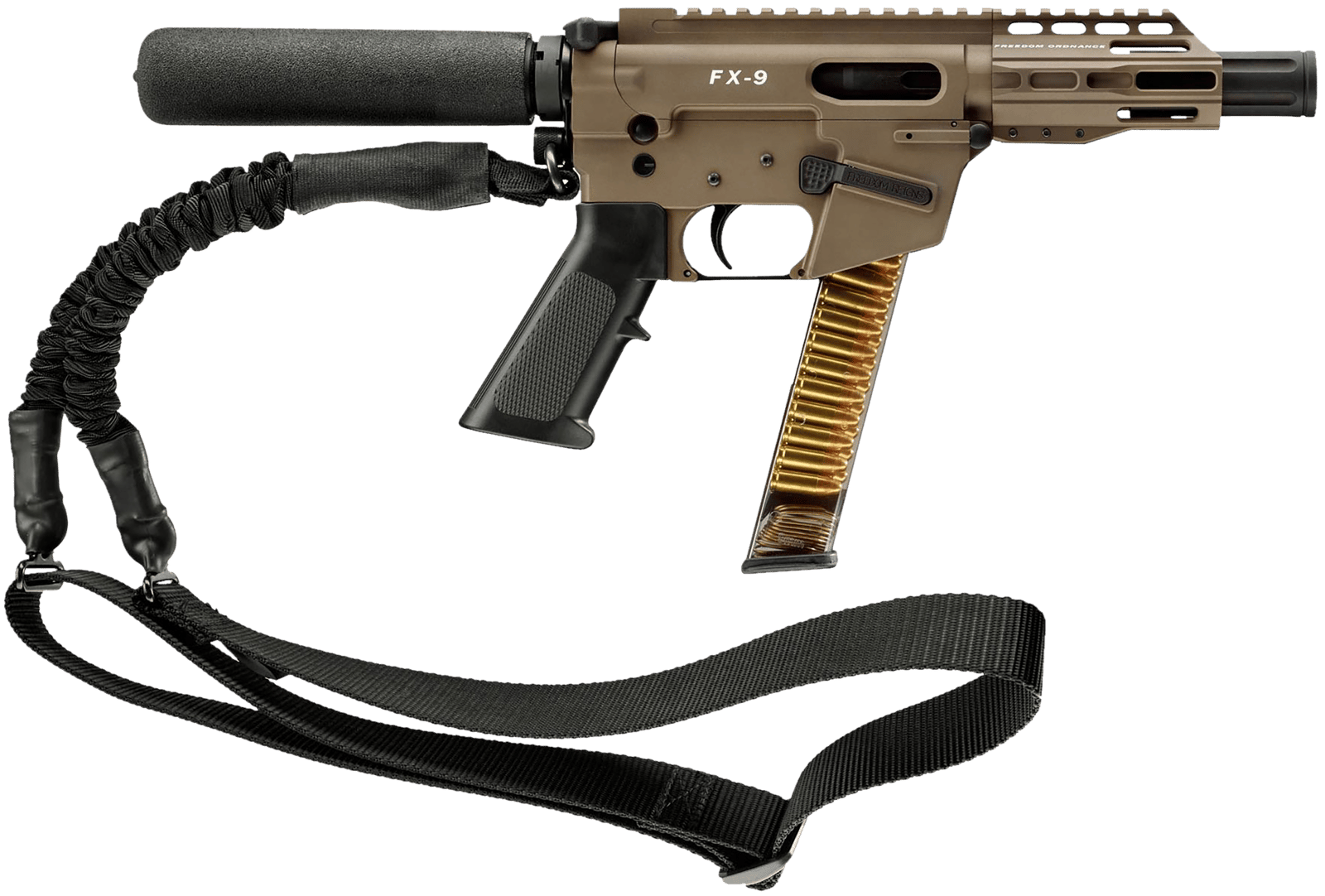 FREEDOM ORDNANCE FX9P4T-FDE FX9P  9mm Luger 31+1 4" Flat Dark Earth Synthetic Pistol Tube
