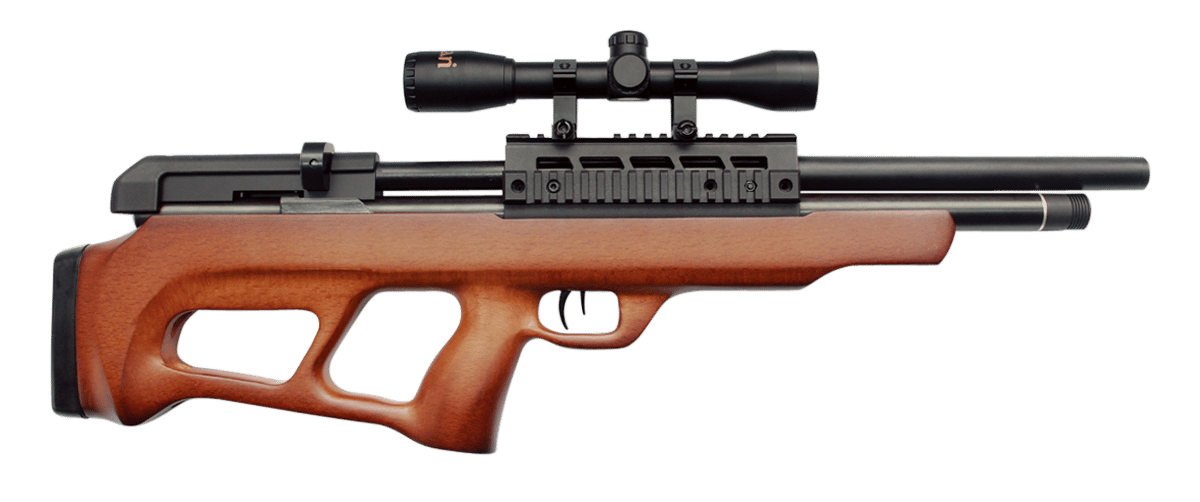 Beeman 1358 Under-Lever  Pre-Charged Pneumatic 22 Pellet 10+1 Shot Black Black Receiver European Hardwood Scope 4x32mm