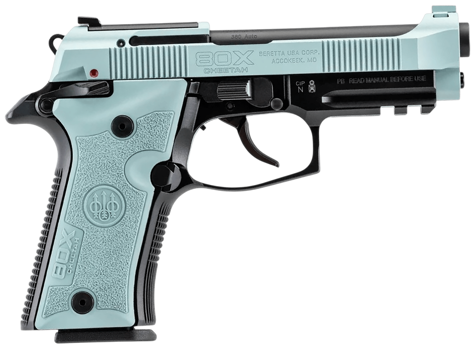 Beretta USA SPEC0715A 80X Cheetah Tactical Micro-Compact Frame 380 ACP 10+1 4.40" Black Barrel, Blue Steel Optic Ready/Serrated Slide, Blue Aluminum Frame w/Beavertail & Picatinny Rail, Vertec Grip