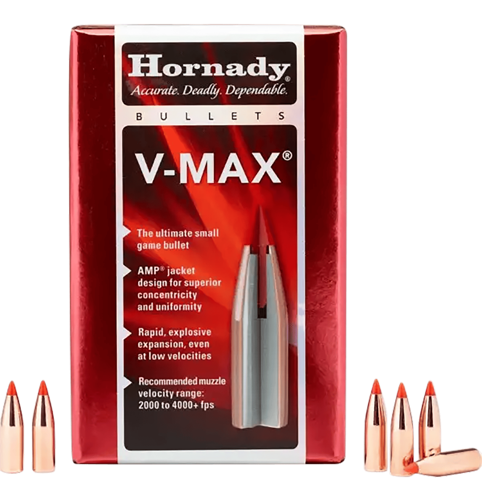 Hornady 22241 V-Max  22 Cal .224 40 gr V Max 100 Per Box/ 40 Case