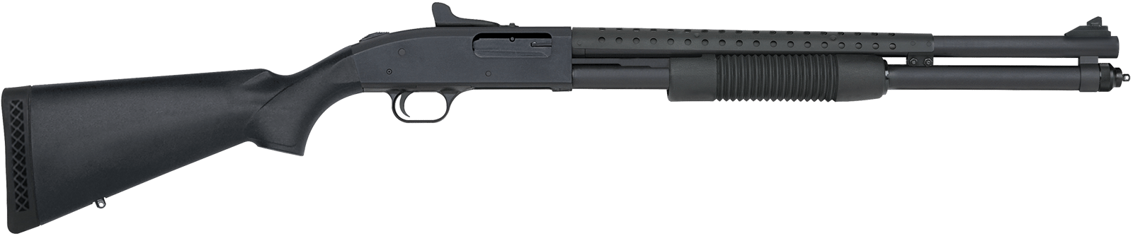 Mossberg 50693 590 Persuader 12 Gauge 8+1 3" 20" Cylinder Bore Heat-Shield Barrel, Matte Blued Metal Finish, Drilled & Tapped Receiver, Ghost Ring Sight, Synthetic Stock