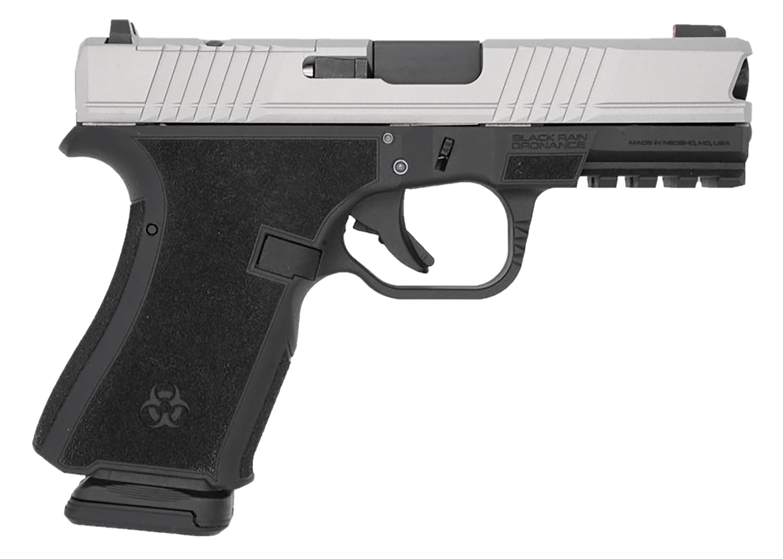 Black Rain Ordnance FL9MMBLKSM   Compact Frame 9mm 15+1 4" Stainless Steel Slide
