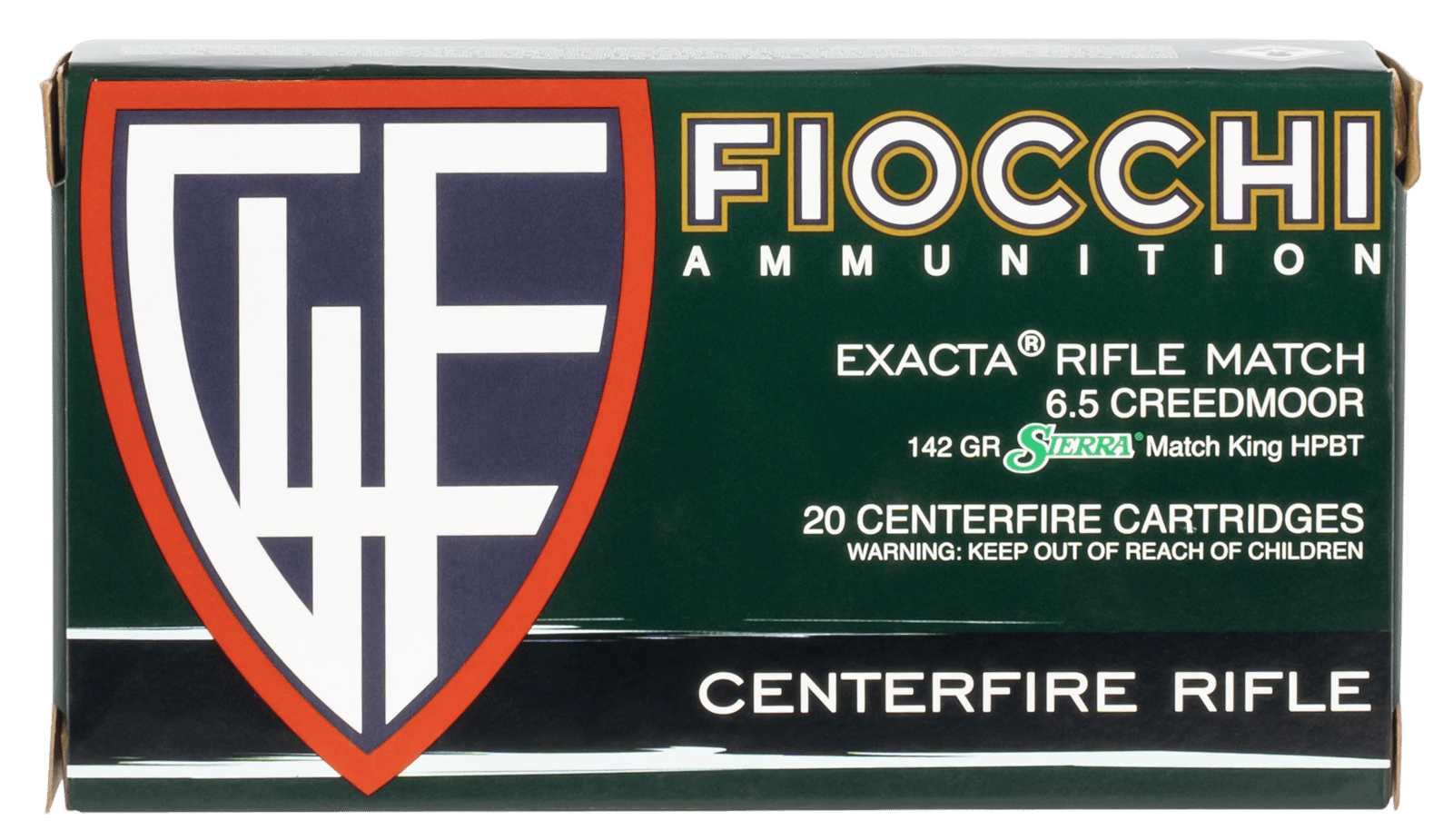 Fiocchi 65CMMKC Hyperformance Compete 6.5Creedmoor 142gr Sierra MatchKing BTHP 20 Per Box/10 Case