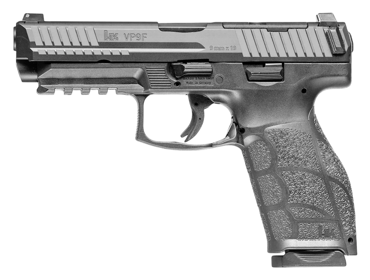 HK 81001497 VP9 A1 w/Optic Full Size Frame 9mm Luger 10+1 4.53" Black Steel Polygonal Rifled Barrel & Optic Ready/Serrated Slide, Black Polymer Frame w/Picatinny Rail, Interchangeable Backstrap Grip,