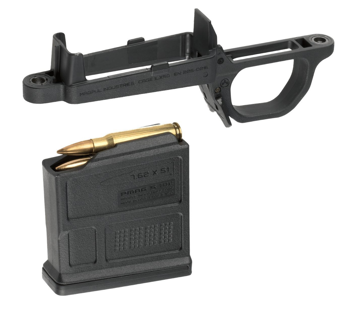Magpul MAG497-BLK Bolt Action Mag Well Hunter 700 Stock Made of Polymer w/ Black Finish Includes PMAG5 7.62 AC Magazine