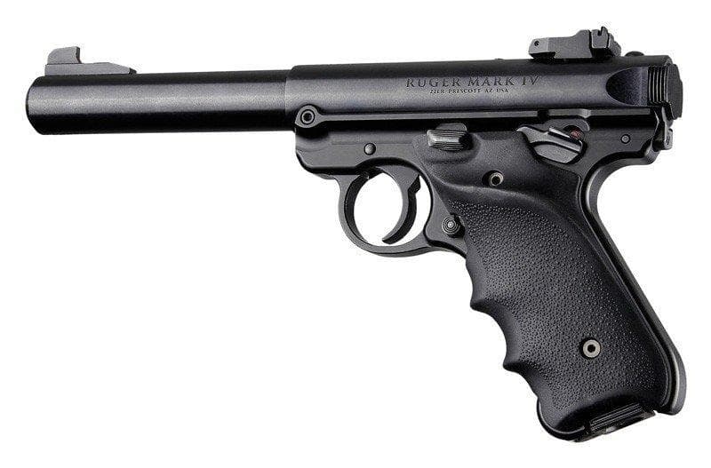 Hogue Ruger MKIV Rubber Grip with Finger Grooves and Right Hand Thumb Rest Black