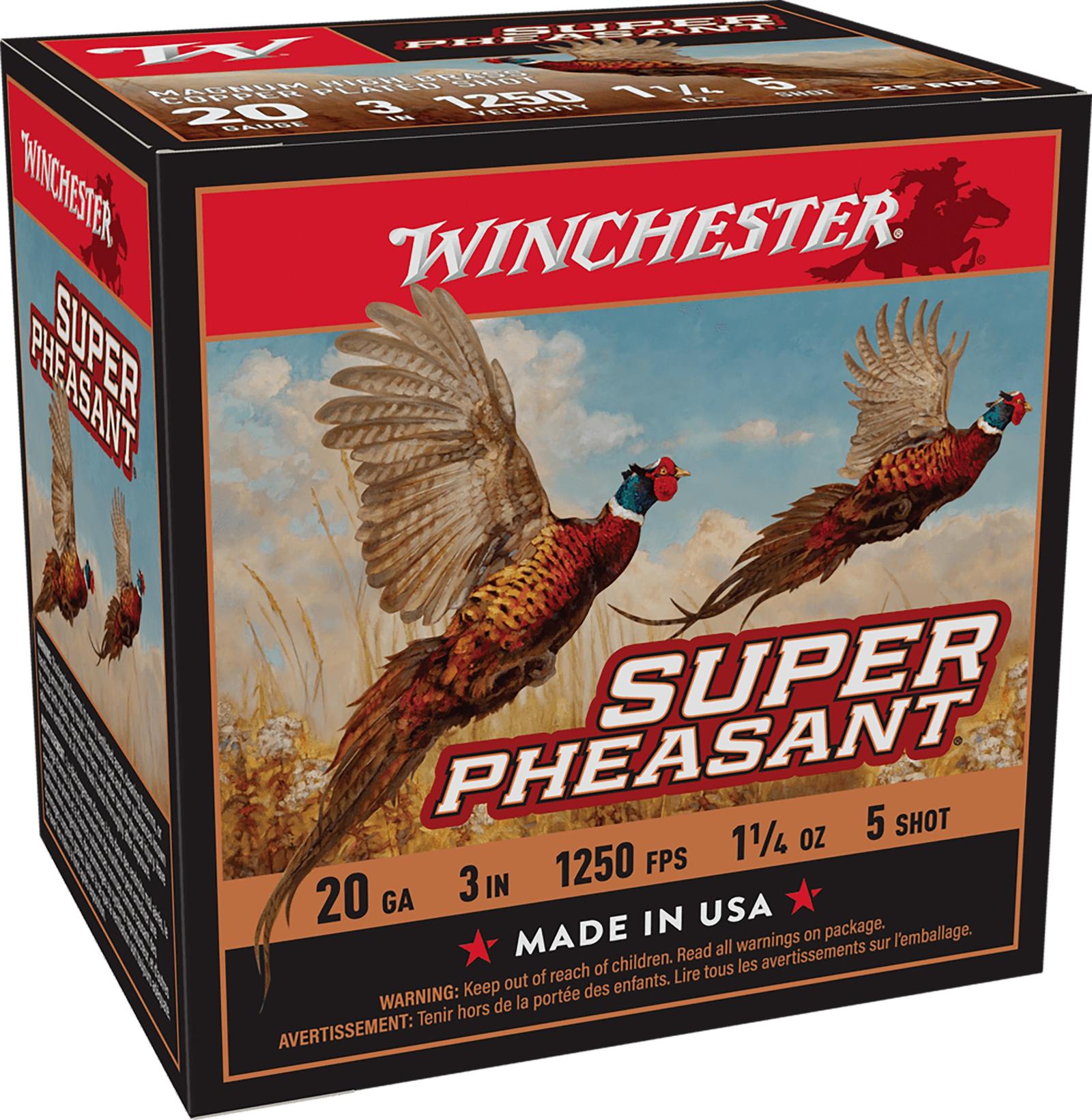 Winchester Ammo X203PH5 Super Pheasant Magnum High Brass 20Gauge 3" 1 1/4oz 5Shot 25 Per Box/10 Case