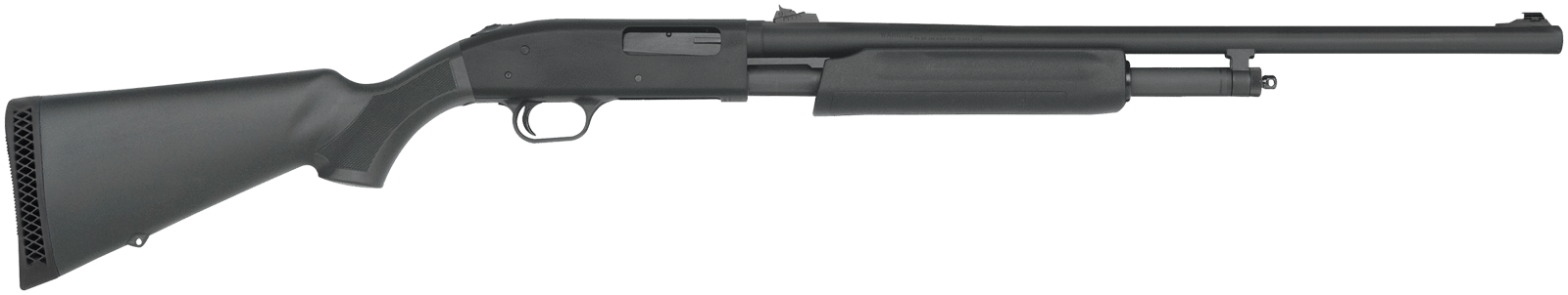 Mossberg 56435 500 Slugster 20 Gauge Pump 3" 5+1 24" Matte Blued Steel Barrel, Matte Blued Receiver, Fixed Synthetic Stock