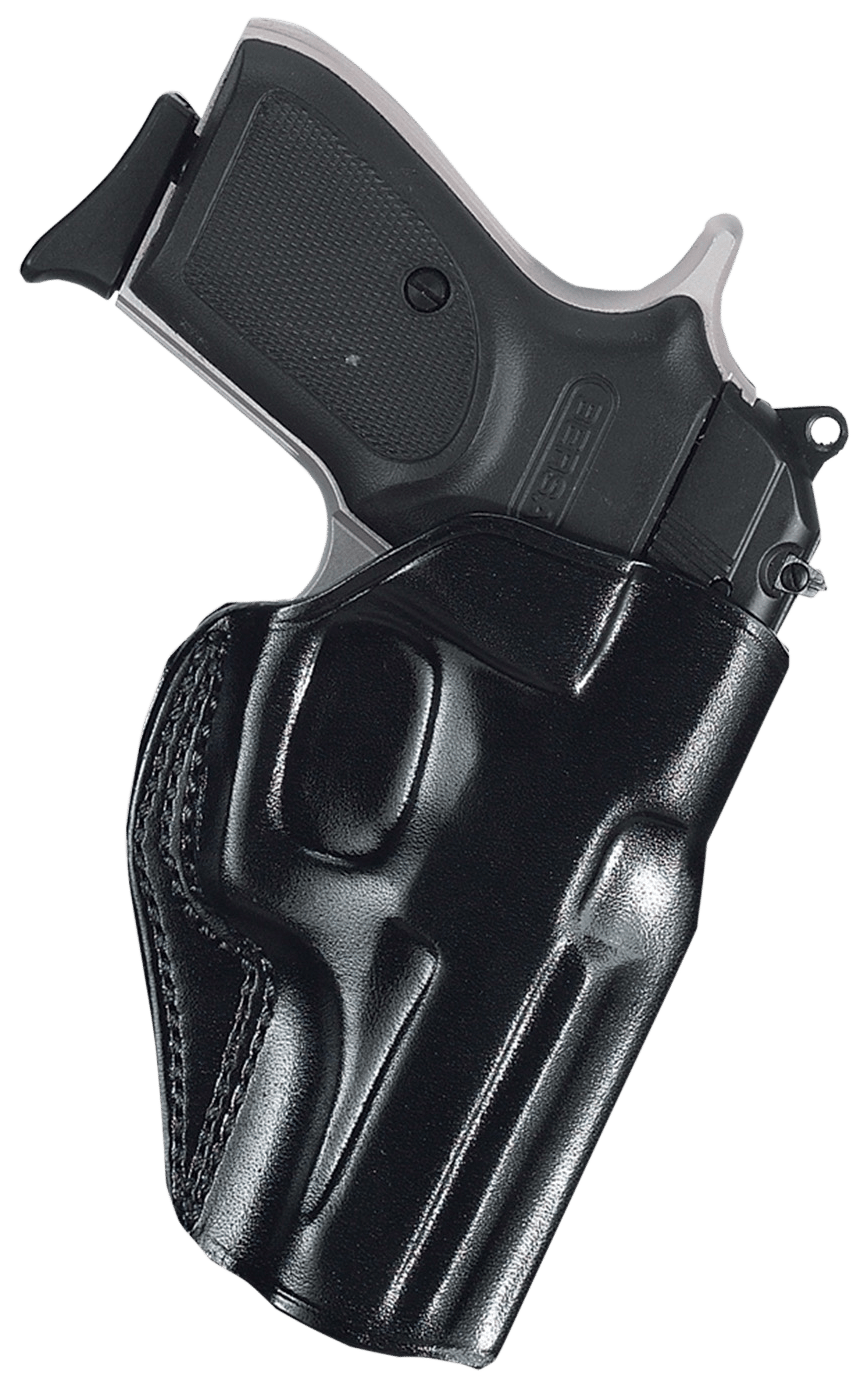 Galco SG858B Stinger  OWB Black Leather Belt Slide Fits S&W M&P .380 Shield EZ Fits 3-3.30" Barrel Right Hand