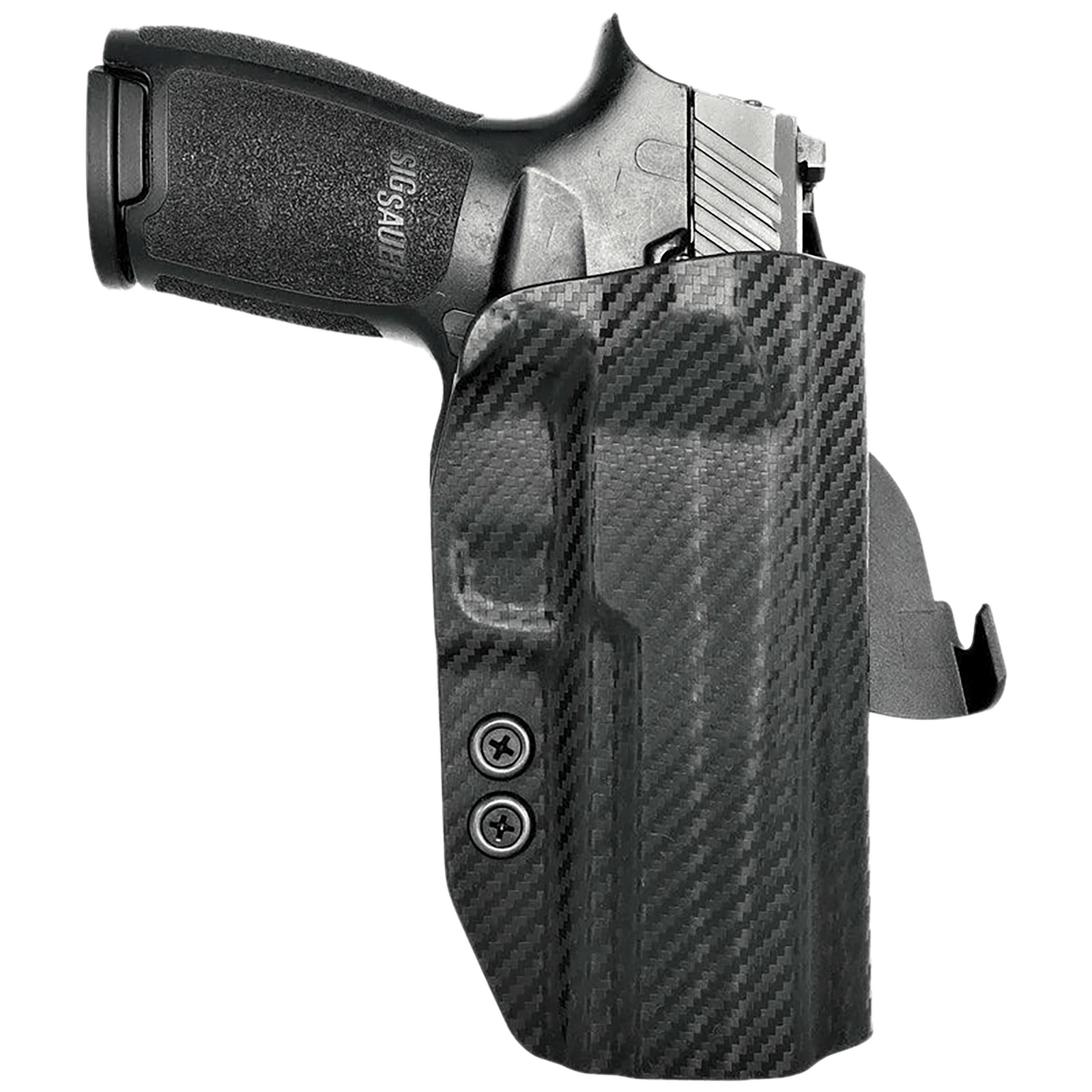 Rounded Gear SSRP320FSCFRHOWBPDL  Paddle Holster OWB Black Carbon Fiber Kydex Fits Sig Sauer P320 Right Hand
