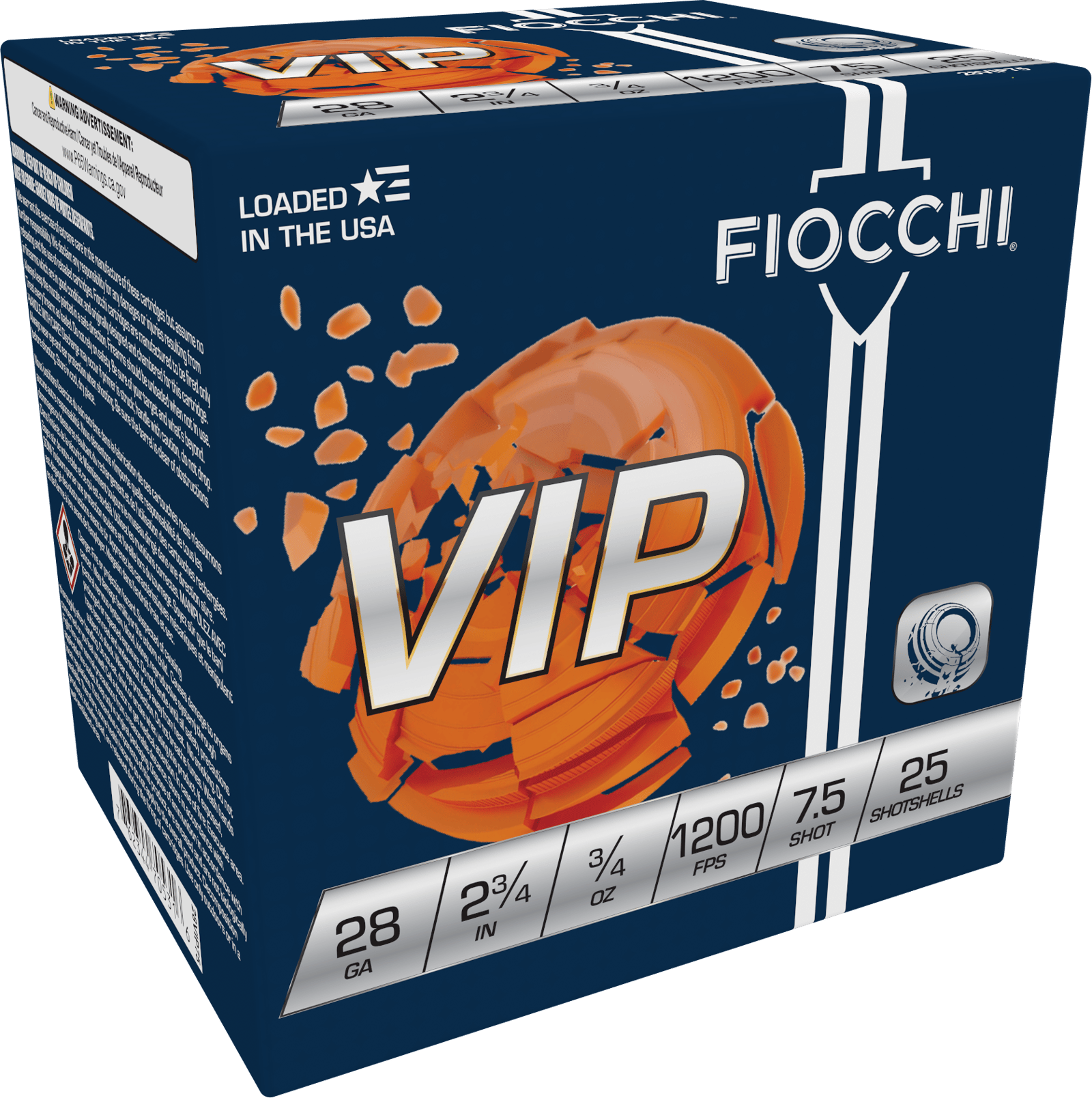 Fiocchi 28VIP75 Exacta Target VIP 28Gauge 2.75" 3/4oz 7.5Shot 25 Per Box/10 Case