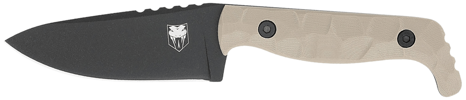 CobraTec Knives CTKPTAN KingPin  EDC 4" Fixed Drop Point Plain Black Powder Coated D2 Steel Blade, 4" Tan Textured G10 Scales Handle
