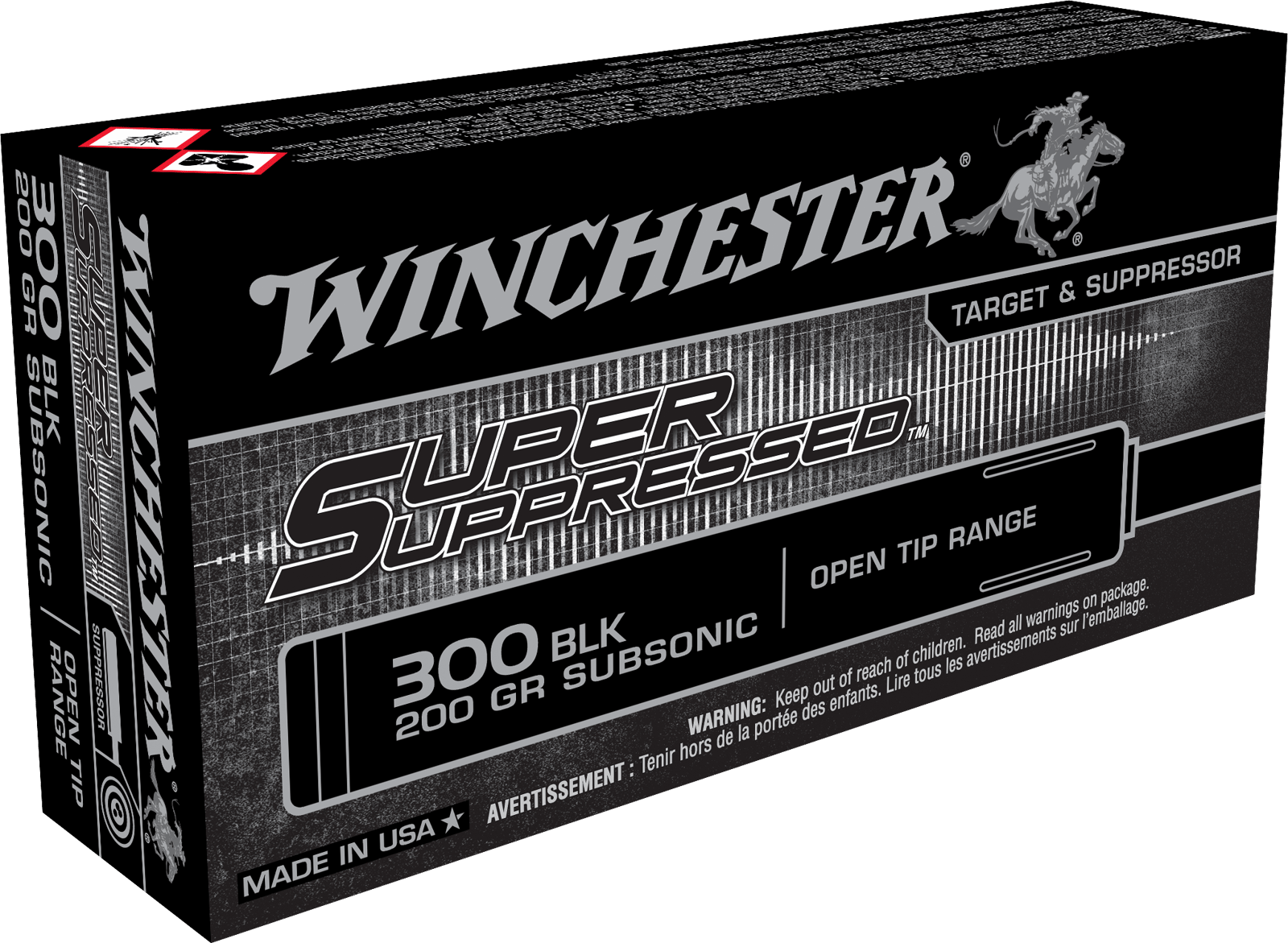 Winchester Ammo SUP300BLK Super Suppressed  300Blackout 200gr Open Tip Range 20 Per Box/10 Case