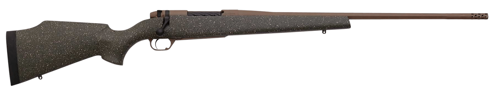 Weatherby MWL01N65RWR6B Mark V Weathermark LT 6.5 Wthby RPM 4+1 24" Barrel/Rec. w/Flat Dark Earth Cerakote Finish, Flat Dark Earth Speckled Green Fixed Monte Carlo Fiberglass Stock