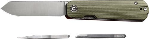 CIVIVI KNIFE SENDY 2.83" MILLED GREEN/RED G-10 CLAM PK