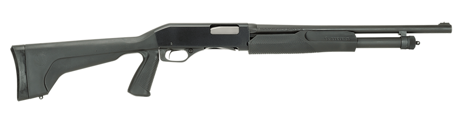 Stevens 22438 320 Security 20 Gauge 3" 5+1 18.50" Matte Blued Carbon Steel Barrel, Black Fixed Pistol Grip Stock Ambidextrous, Bead Sight