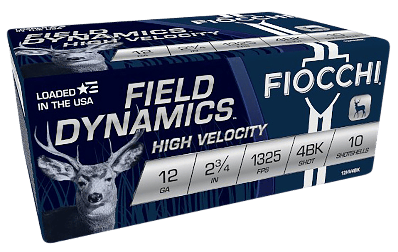 Fiocchi 12HV4BK Field Dynamics High Velocity 12Gauge 2.75" 27Pellets 4Buck Shot 10 Per Box/25 Case