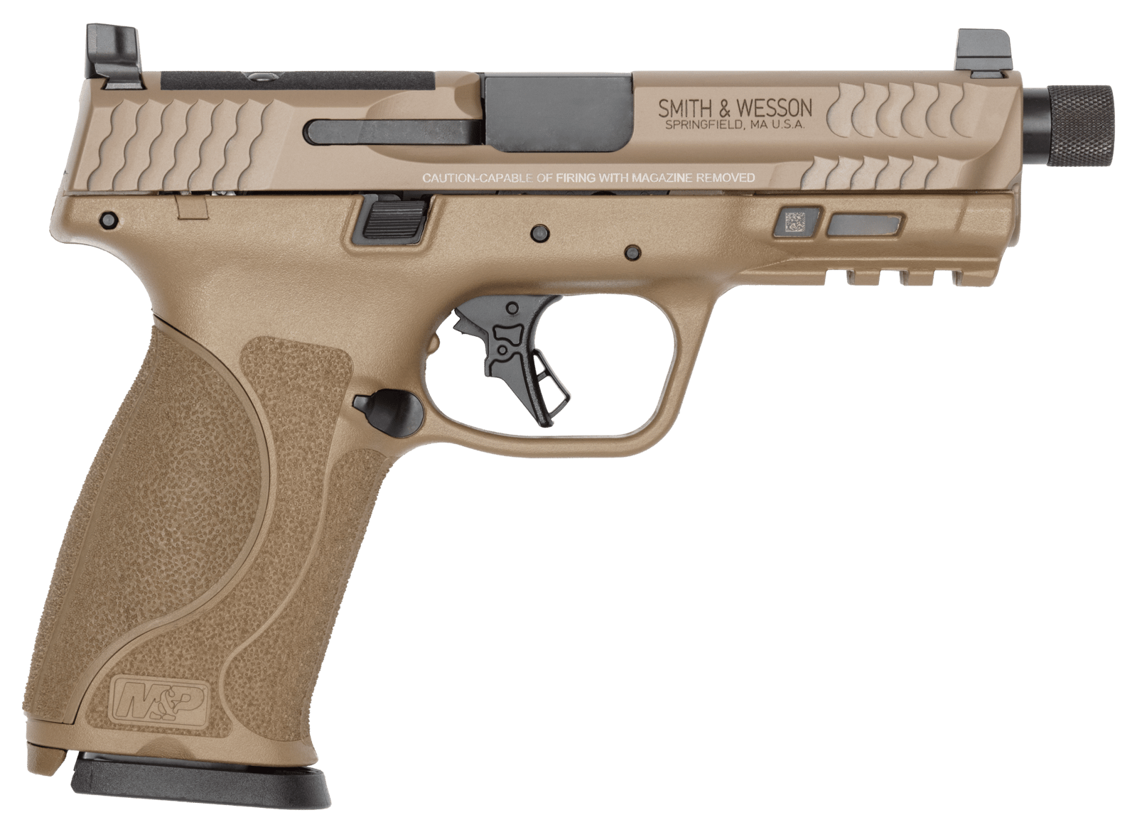 Smith & Wesson 14832 M&P9 M2.0 Sports South Exclusive 9mm Luger 23+1 4.72" Black Armornite Threaded Barrel, Flat Dark Earth Cerakote Stainless Steel Optic Ready/Serrated Slide, Flat Dark Earth Polymer