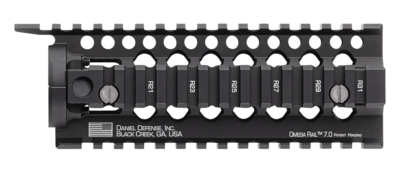 Daniel Defense 0100510001 Omega Rail  7" Carbine Length Style Made of  Aluminum with Black Anodized Finish & Picatinny Rail for AR-15