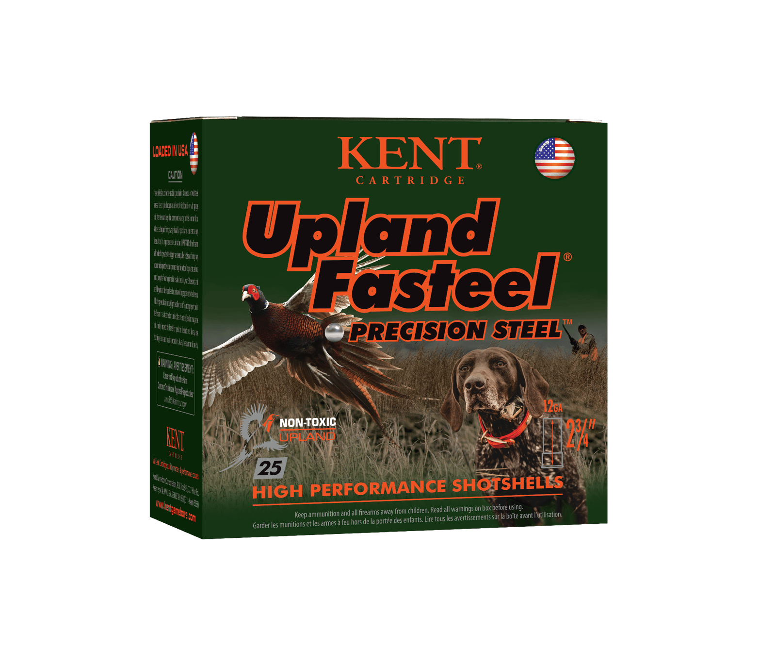 Kent Cartridge K122US325 Upland Fasteel  12Gauge 2.75" 1 1/8oz 5Shot 25 Per Box/10 Case