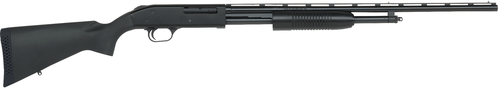 Mossberg 50112 500 Bantam Youth 410 Gauge Pump 3" 5+1 24" Blued Vent Rib Barrel, Blued Steel Receiver, Fixed Black Synthetic Stock, Right Hand, Fixed Full Choke
