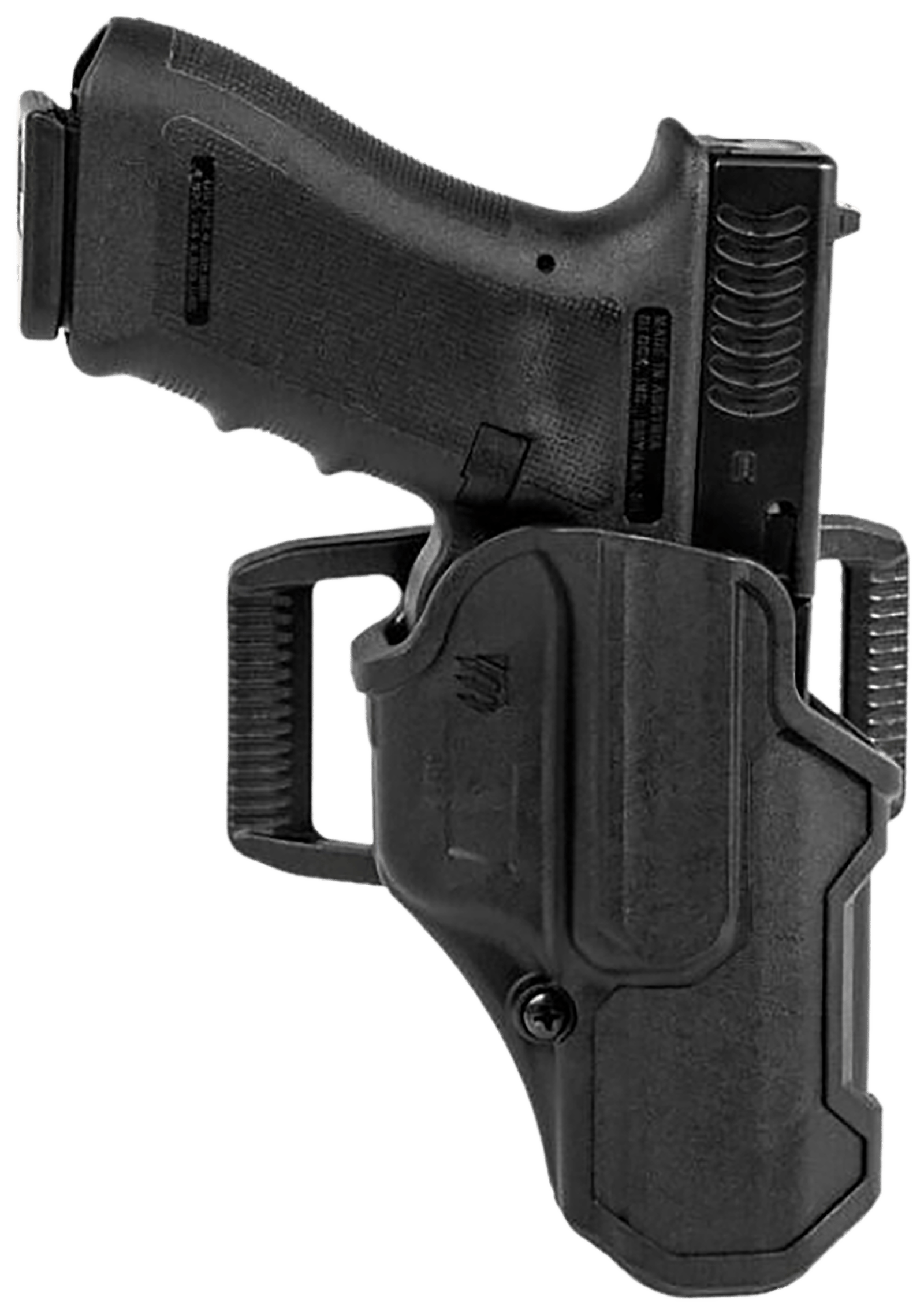 Blackhawk 410200BKR T-Series L2C Light Bearing OWB Black Polymer Belt Clip Compatible w/Glock 17/19/22/23/31/32/45/47 Right Hand