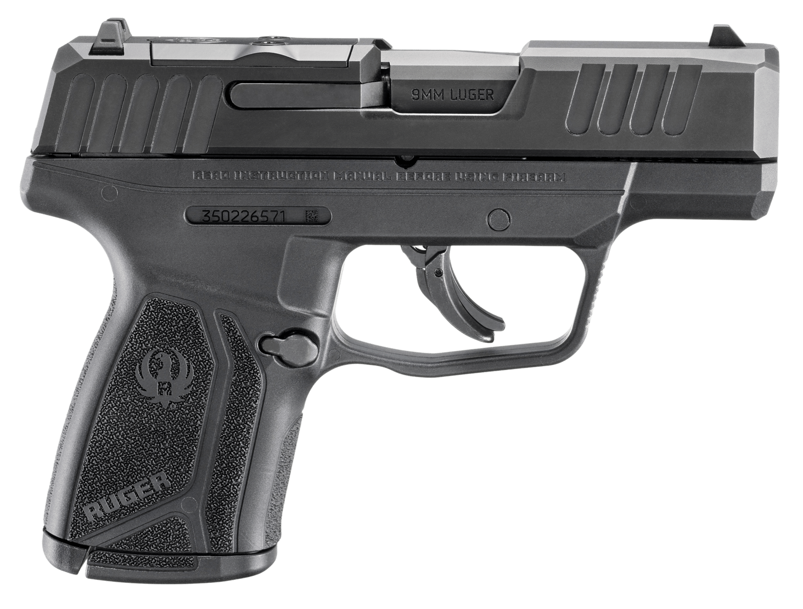 Ruger 3519 Max-9  Compact 9mm Luger 10+1 3.20" Black Nitride Alloy Steel Barrel & Optic Ready/Serrated Slide, Black Polymer Frame, Textured Grip, Shield RMSc/JPoint Footprint