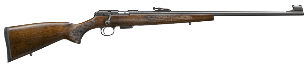 CZ-USA 02302 CZ 457 Lux Full Size 22 WMR 5+1 24" Black Nitride Black Nitride Steel Receiver Turkish Walnut Fixed European-Style Stock Right Hand