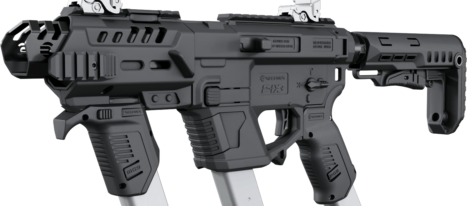 Recover Tactical PIXPMGST01 P-IX+MG  PG9 SR20 Metal Front Guard Black