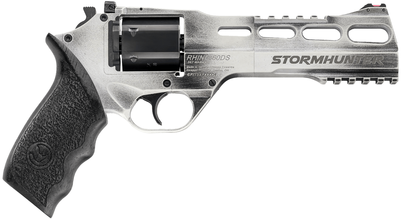 Chiappa Firearms 340334 Rhino 60DS Limited Edition 357 Mag 6 Shot 6" Stormhunter (White) Steel Vent Rib Barrel, Cylinder & Aluminum Frame, Black Walnut Grip, Hammer Safety