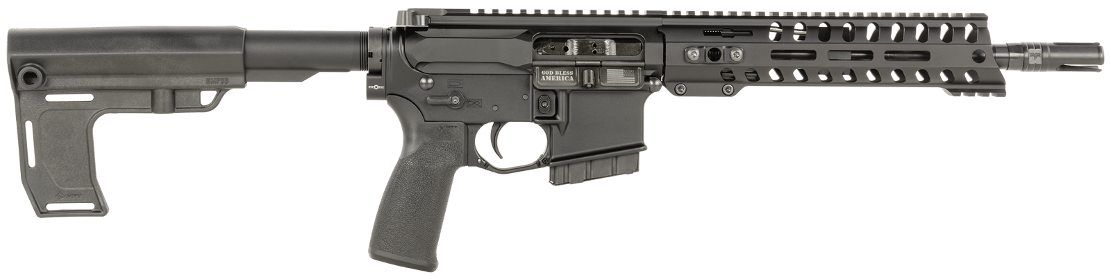 Patriot Ordnance Factory 2167 P15 Constable 350 Legend 10+1 10.50" M-LOK Handguard, Black Anodized Aluminum Receiver w/Picatinny Rail, Black Polymer MFT Blade Stabilizer, MFT Grip