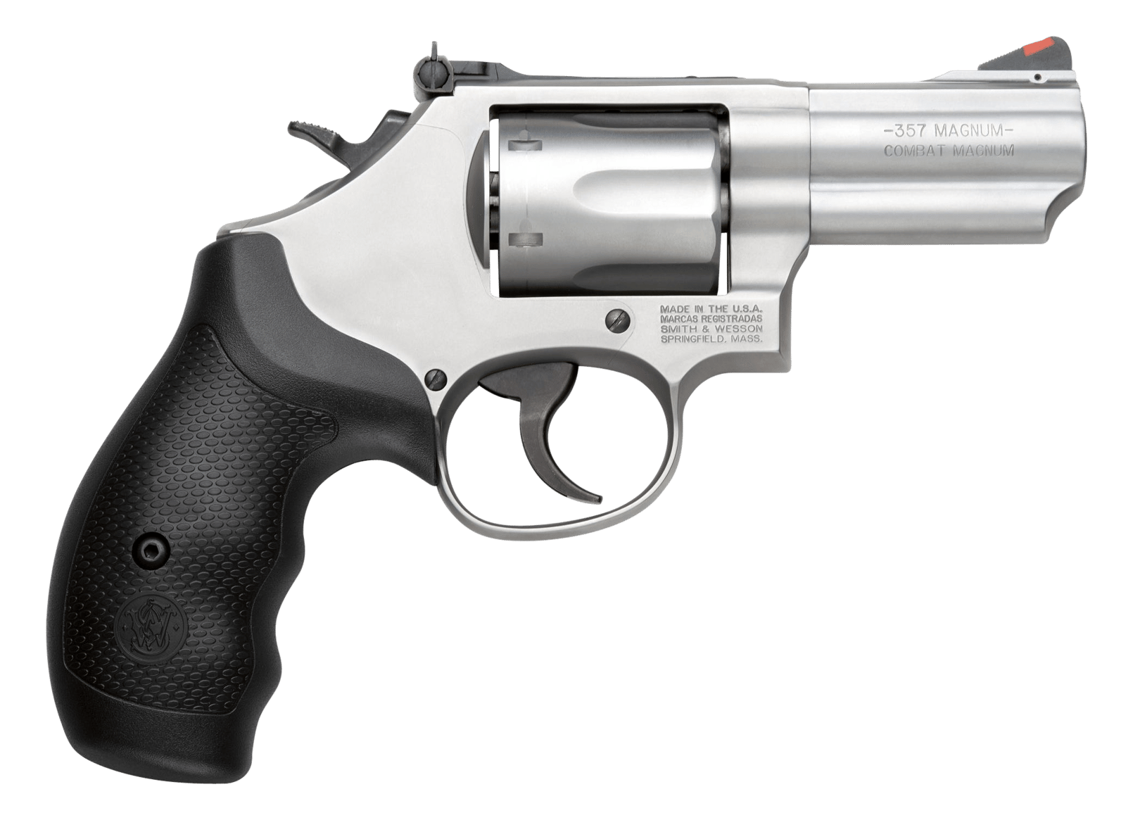 Smith & Wesson 10061 Model 66 Combat Magnum 357 Mag or 38 S&W Spl +P Stainless Steel 2.75" 2 Piece Barrel, 6 Shot   K-Frame, Full-length Extractor Rod, Synthetic Grip, Internal Lock