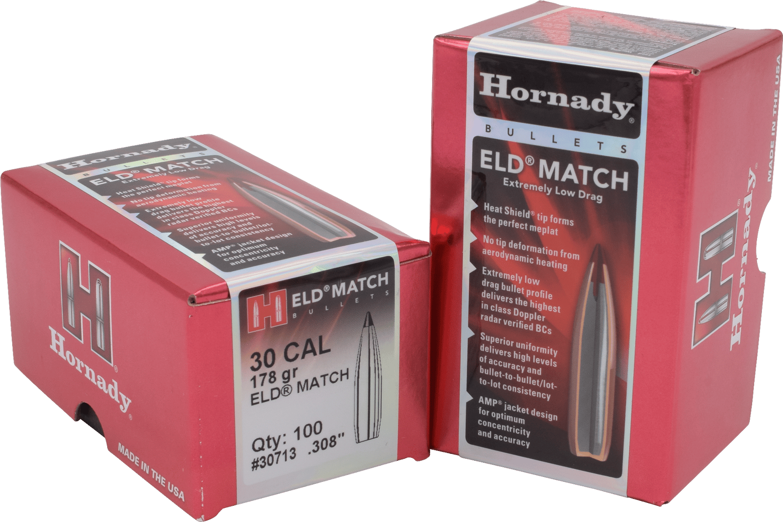 Hornady 30713 ELD Match 30 Cal .308 178 gr Extremely Low Drag Match 100 Per Box/ 15 Case