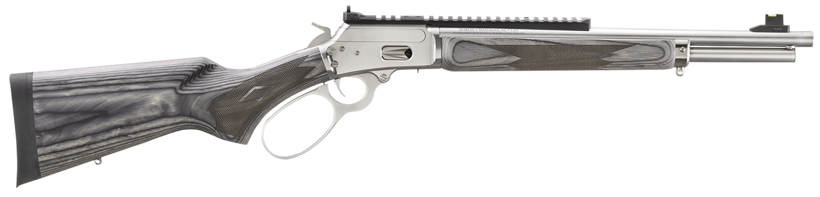 Marlin 70432 1894 SBL 44 Special/44 Rem Mag 8+1/9+1 16.10" Polished Stainless Threaded Barrel, Polished Stainless Picatinny Rail Receiver, Gray Fixed Laminate Stock