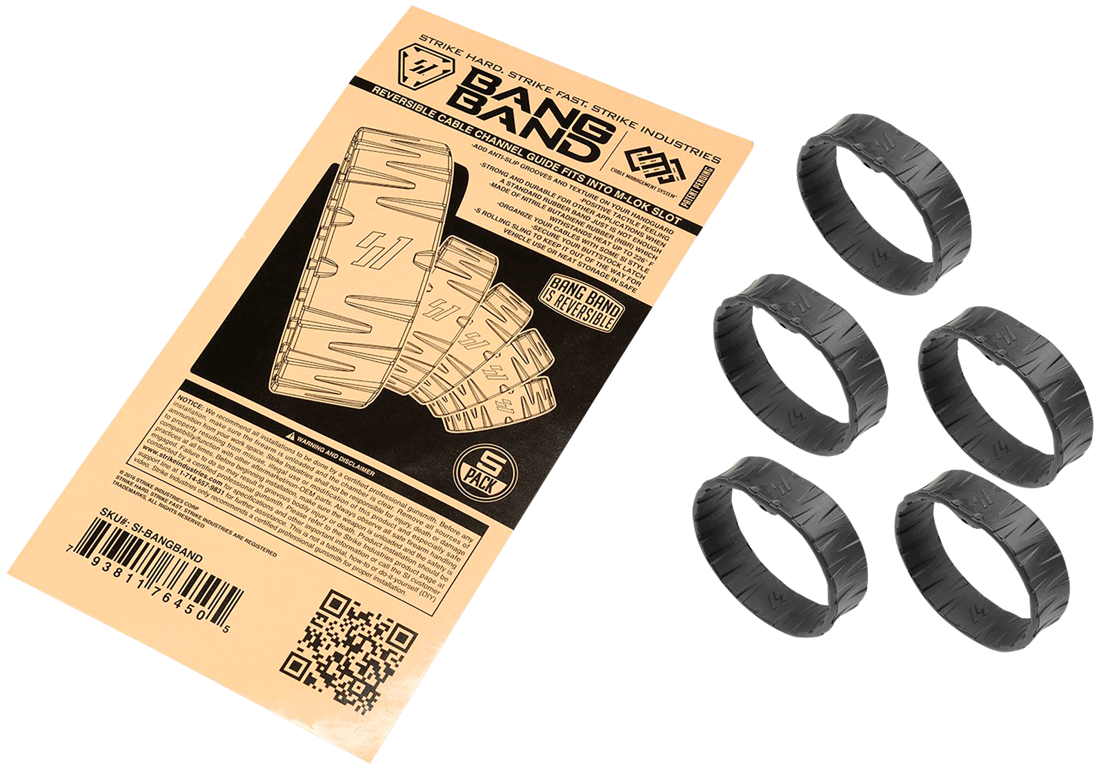 Strike Industries BANGBAND Bang Band  Made of Black Rubber 5 Pack