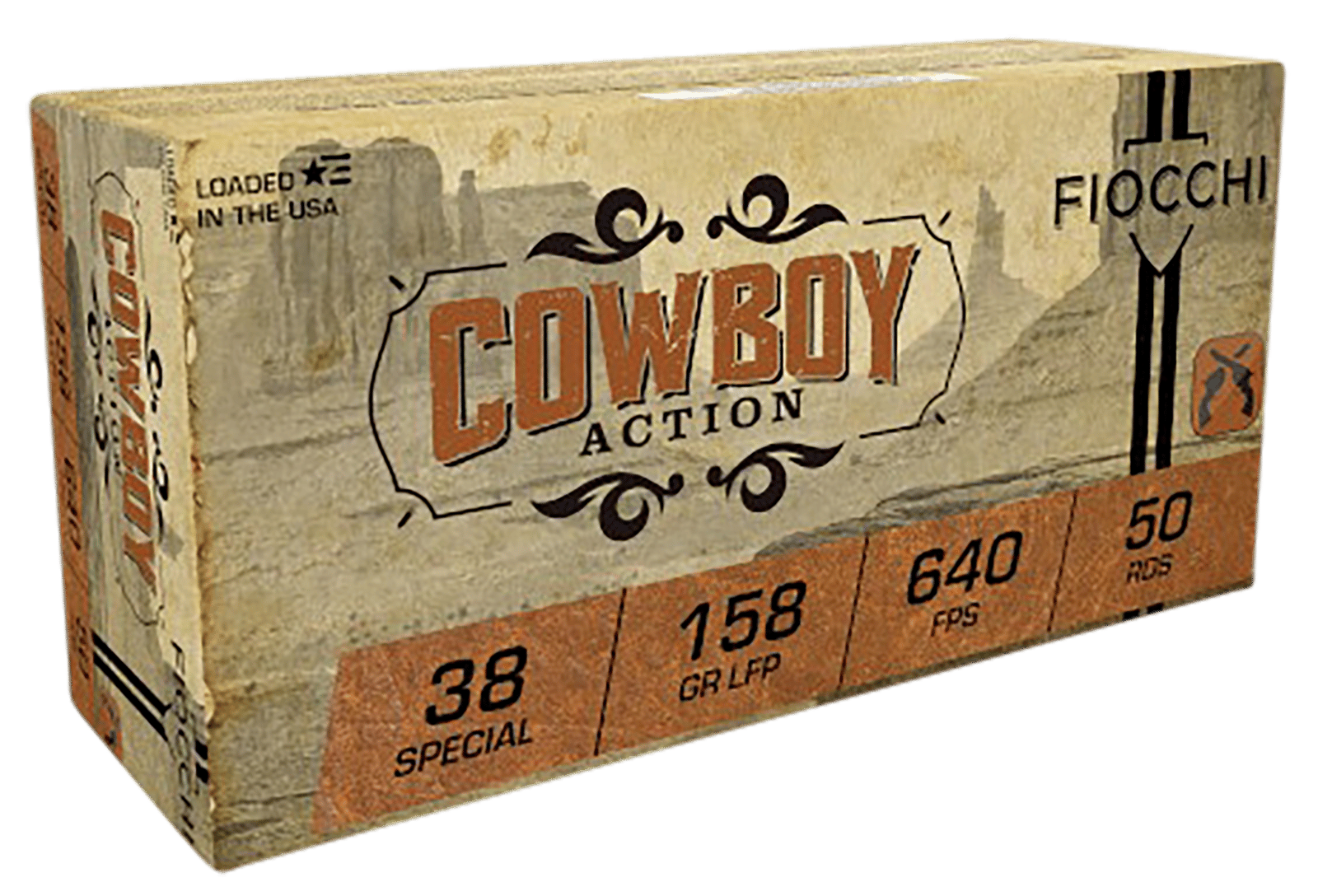 Fiocchi 38CA Cowboy Action  38Special 158gr Lead Flat Point 50 Per Box/10 Case