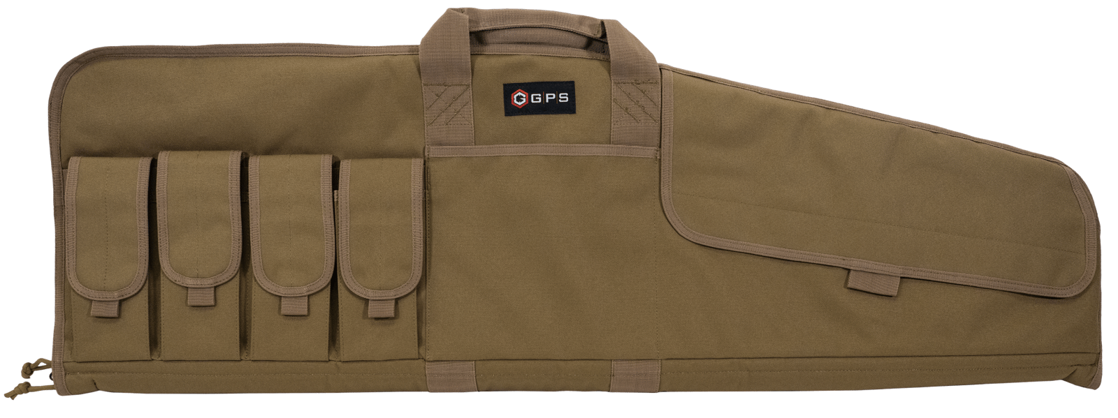 GPS Bags SRC42FDE Single Rifle Case Flat Dark Earth 600D Polyester w/ Mag Pouch Lockable Zippers & Fleece-Lining