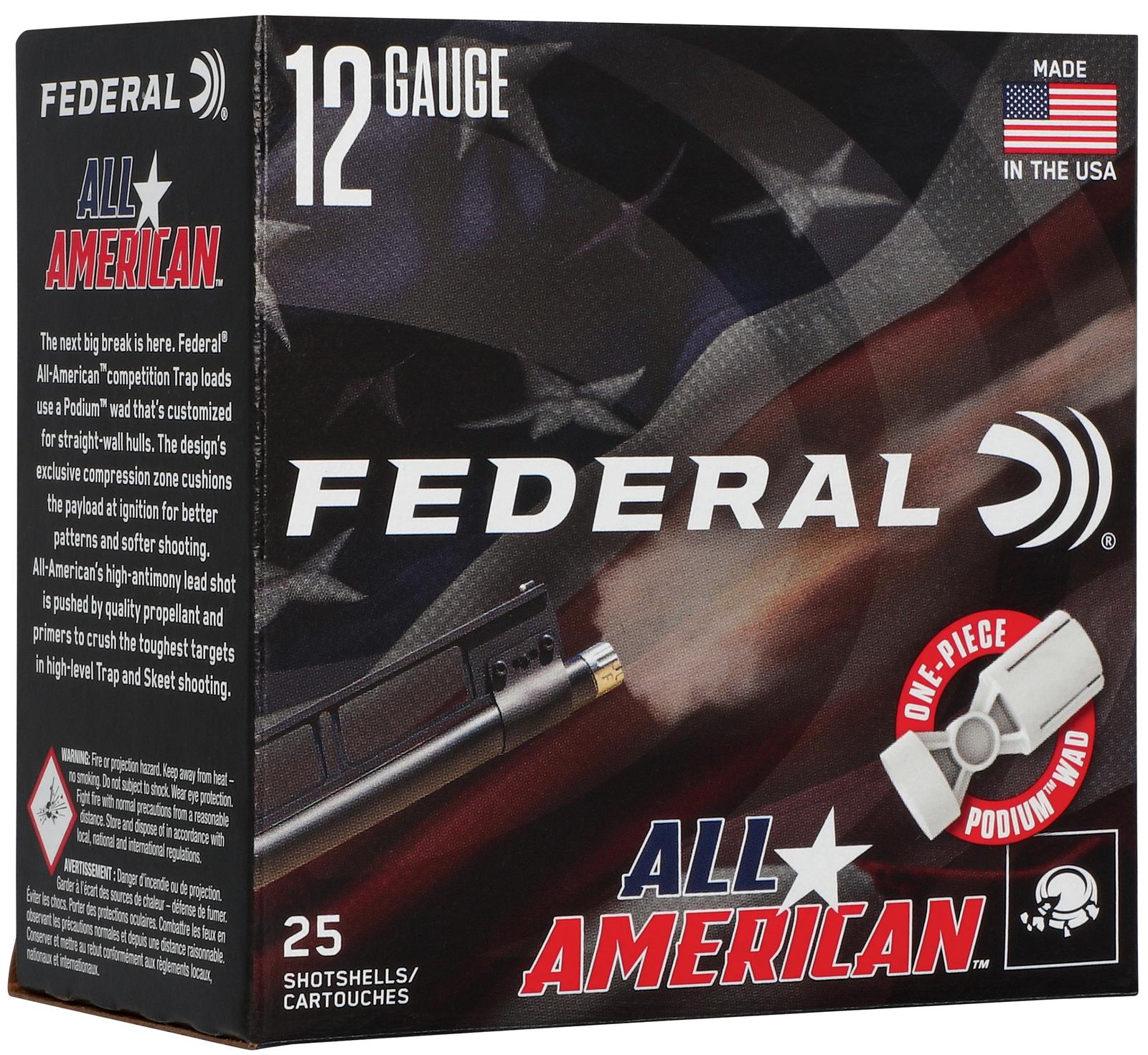 Federal FAA12L8 All-American  12Gauge 2.75" 1 1/8oz 8Shot 25 Per Box/10 Case