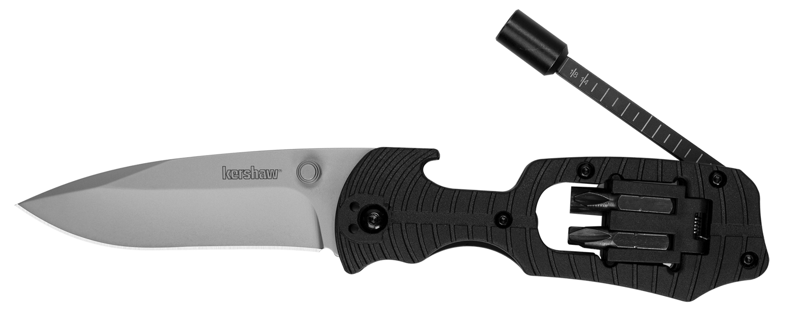 Kershaw 1920 Select Fire  Folding 8Cr13MoV SS 7.60" Long Plain Blade Black Glass-Filled Nylon Handle