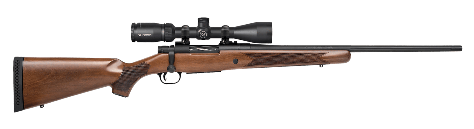Mossberg 28213 Patriot  Full Size 400 Legend 4+1 20" Matte Blued Fluted Threaded Barrel, Drilled & Tapped Matte Blued Stainless Steel Receiver, Walnut Fixed Wood Stock 3-9x40mm Duplex, Right Hand