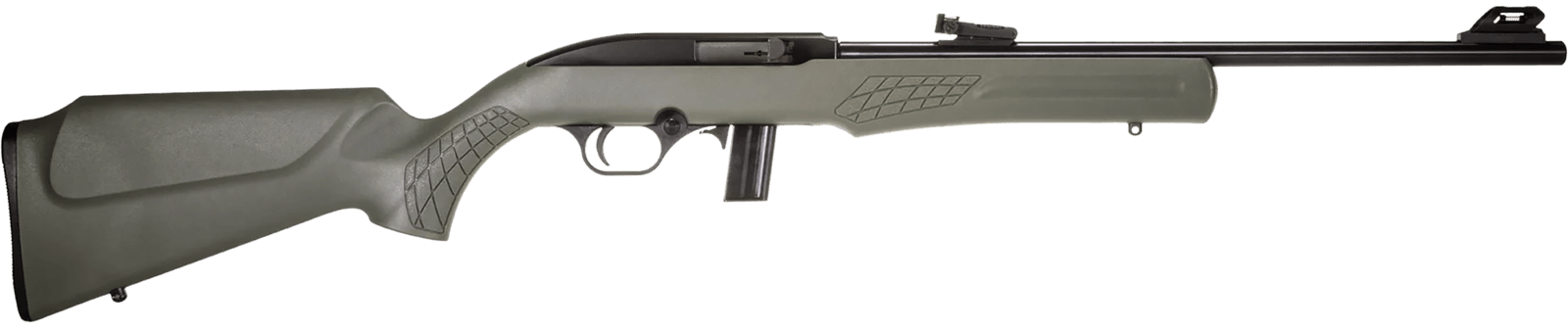 Rossi RS22L1811OD RS22  Semi-Auto 22 LR Caliber with 10+1 Capacity, 18" Barrel, Matte Black Metal Finish & Monte Carlo OD Green Synthetic Stock Right Hand (Full Size)