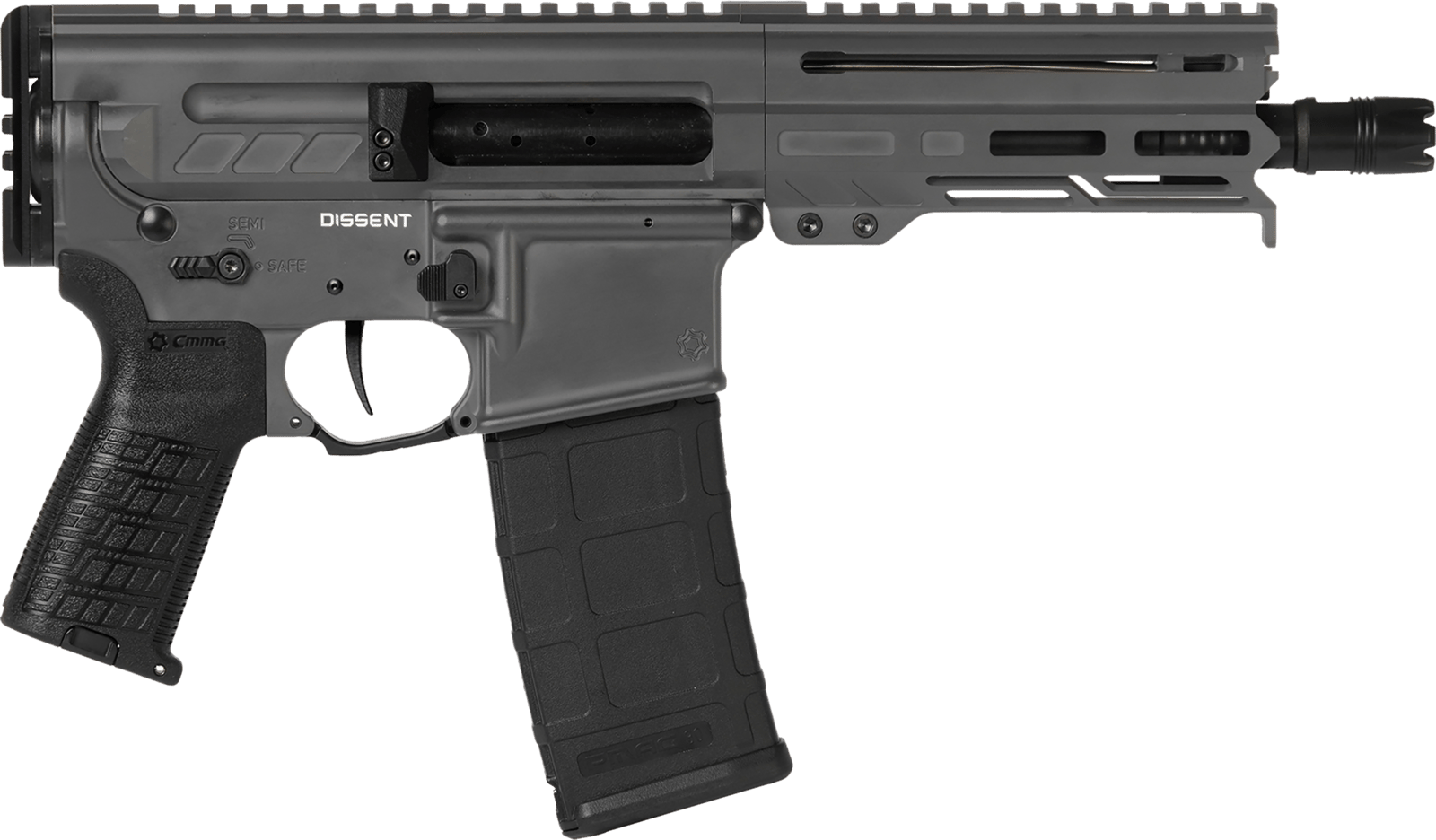 CMMG 30A0E33TNG Dissent MK4 300 Blackout 30+1 6.50", Tungsten Gray Cerakote Rec, OEM Grip, Picatinny Buffer Adapter, Zeroed Drop-In Single Stage Trigger