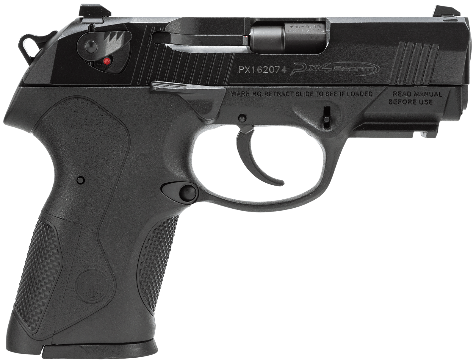 Beretta USA JXC9F20 Px4 Storm Compact 9mm Luger 10+1 3.27" Black Steel Barrel, Black Bruniton Serrated Steel Slide, Black Polymer Frame w/Picatinny Rail & Interchangeable Backstrap Grip, Ambidextrous
